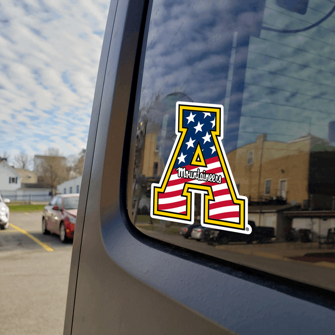 App State A Flag Decal Mockup