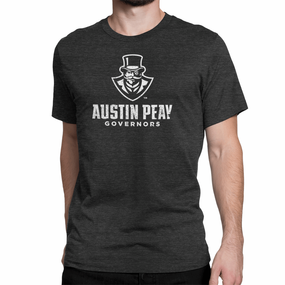 Austin Peay State University Governors Black Charcoal T-Shirt on Model