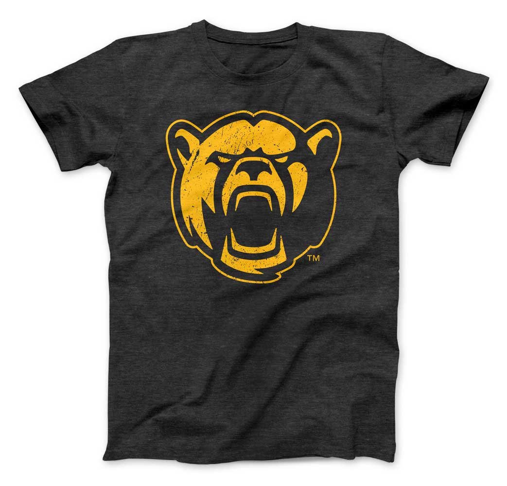Baylor University Charcoal T-Shirt with Bear Head Logo