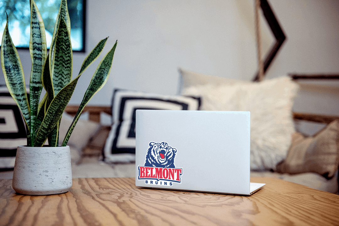Belmont Bruins Decal on Laptop