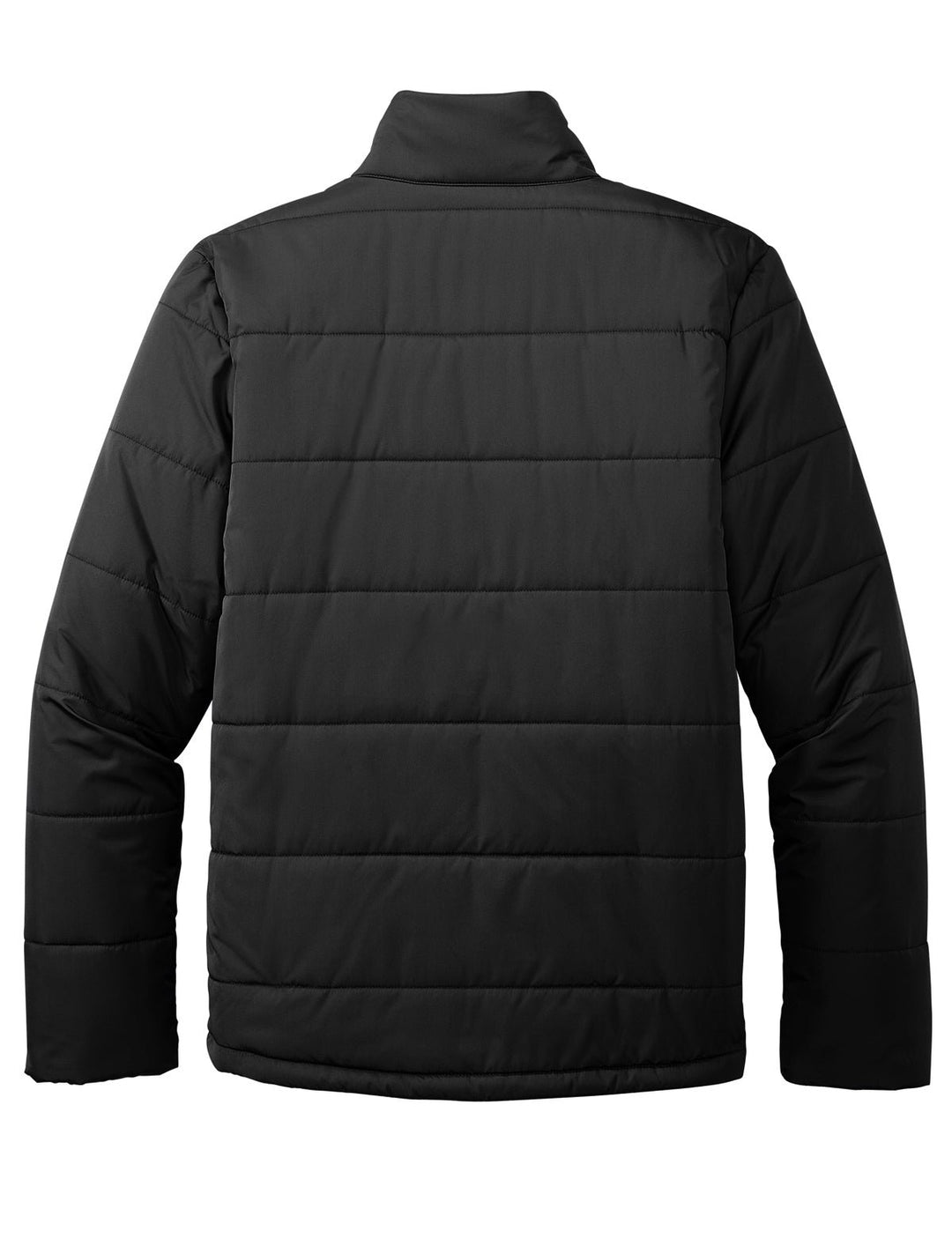 Back view of a Port Authority black puffer jacket from Nudge Printing