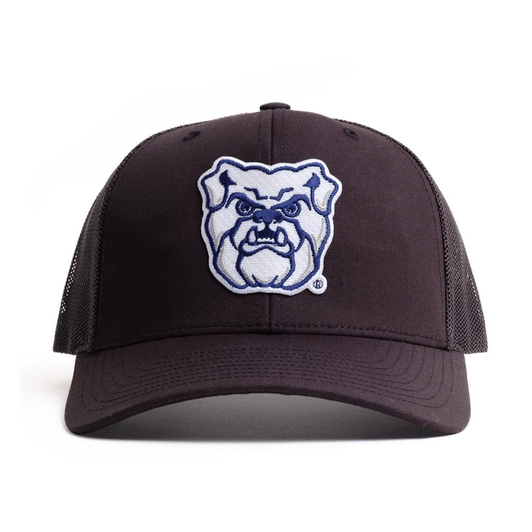 Butler University Hat Trucker in All Black with Bulldog