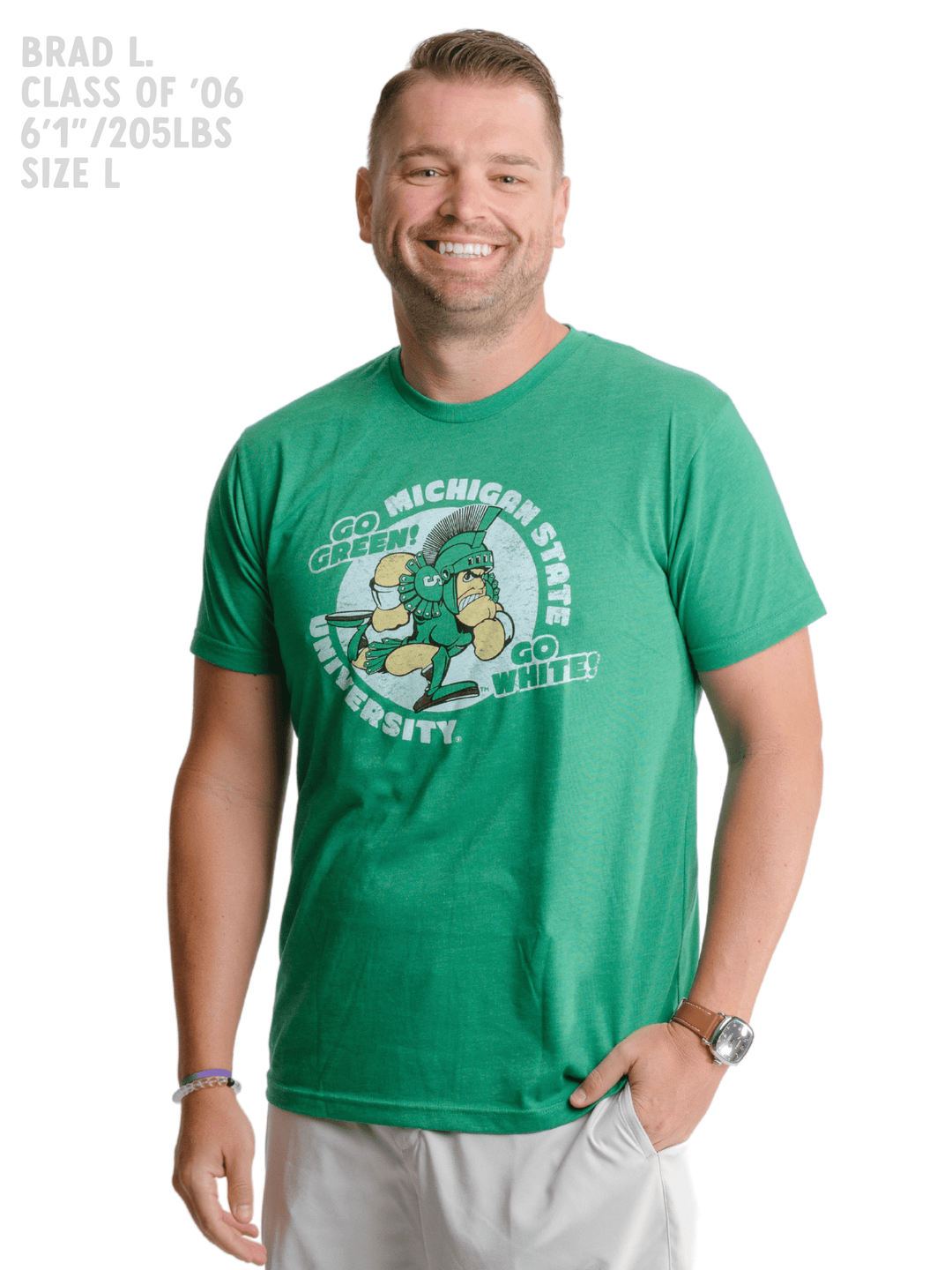 Sparty Charging Running Michigan State University Spartans MSU Vintage Designed T-Shirt