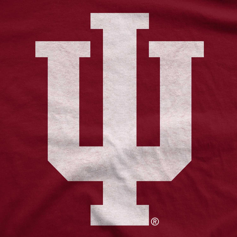 Close up of crimson red IU hooded sweatshirt for Indiana University