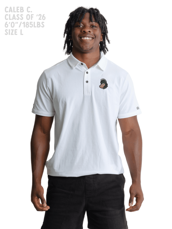 Michigan State University Spartans Color Gruff Sparty OGIO Polo - White