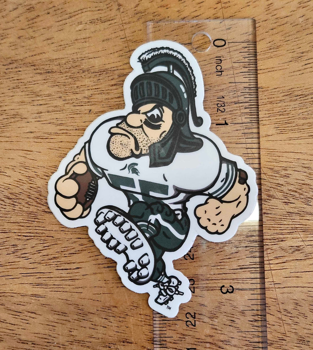 Michigan State Football Gruff Sparty Mini Sticker in Hand
