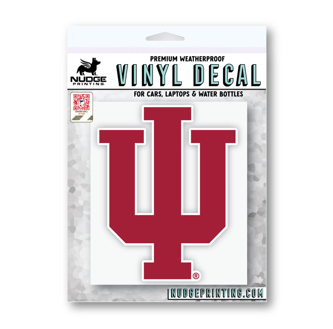 IU Sticker for Indiana University in product packaging
