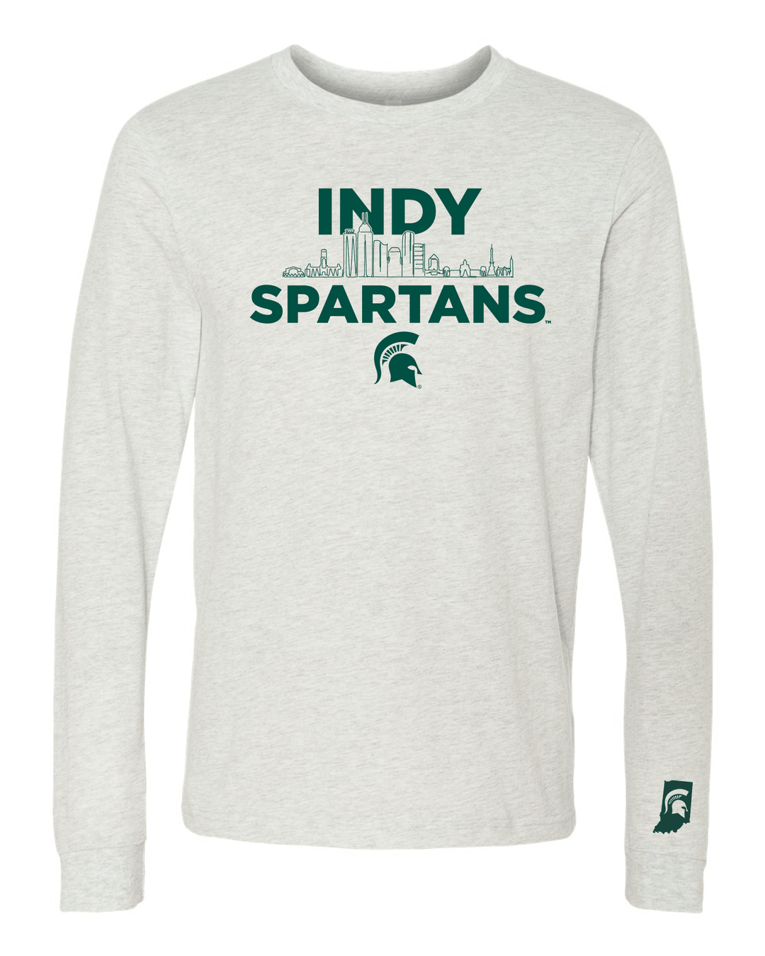Indy Spartans - Unisex Long Sleeve Ash White