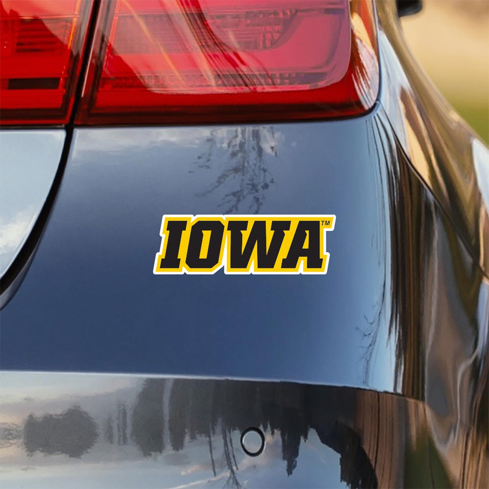 Iowa Block Letter Decal on Car