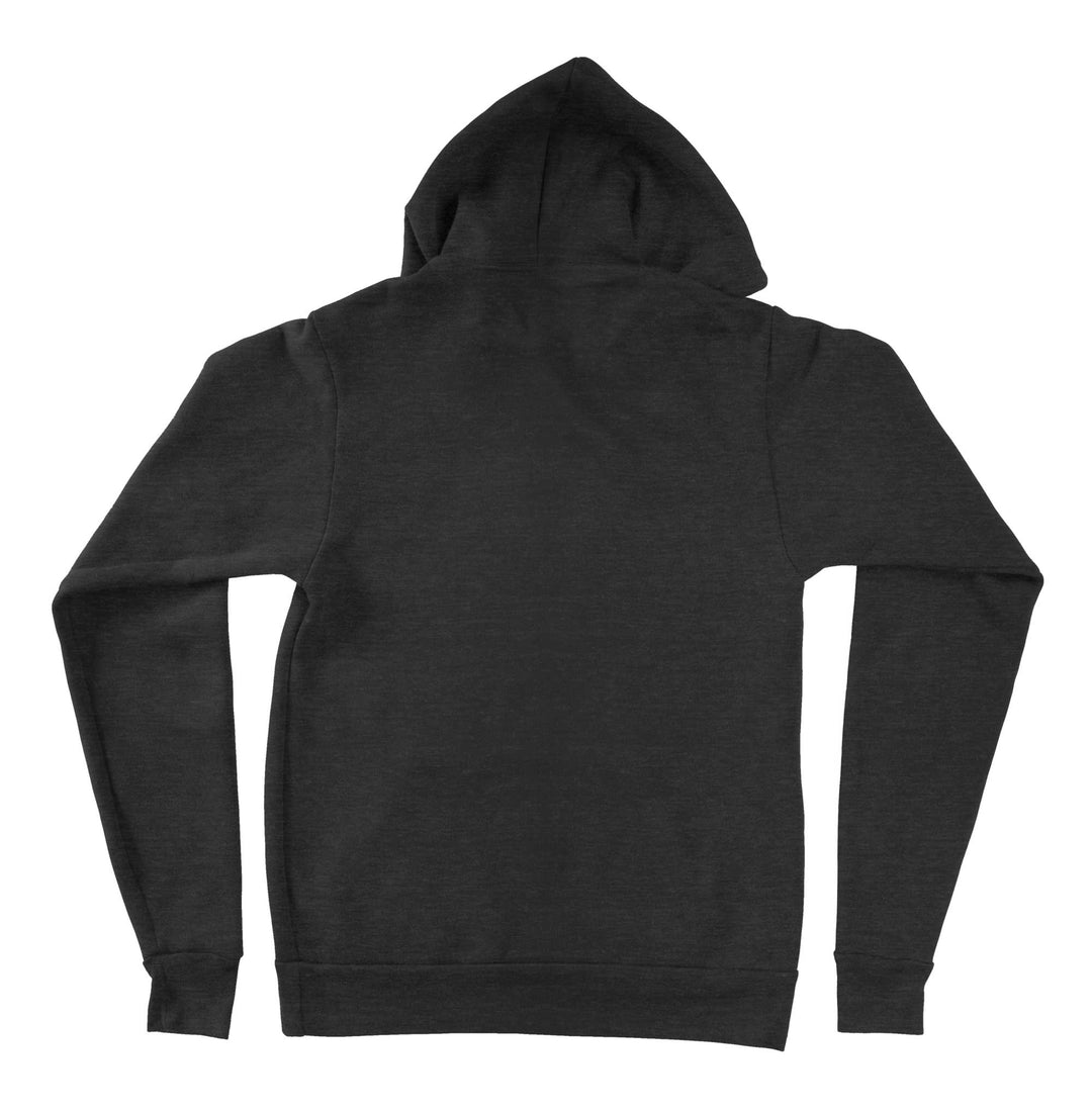 Back view of a black hoodie from Nudge Printing