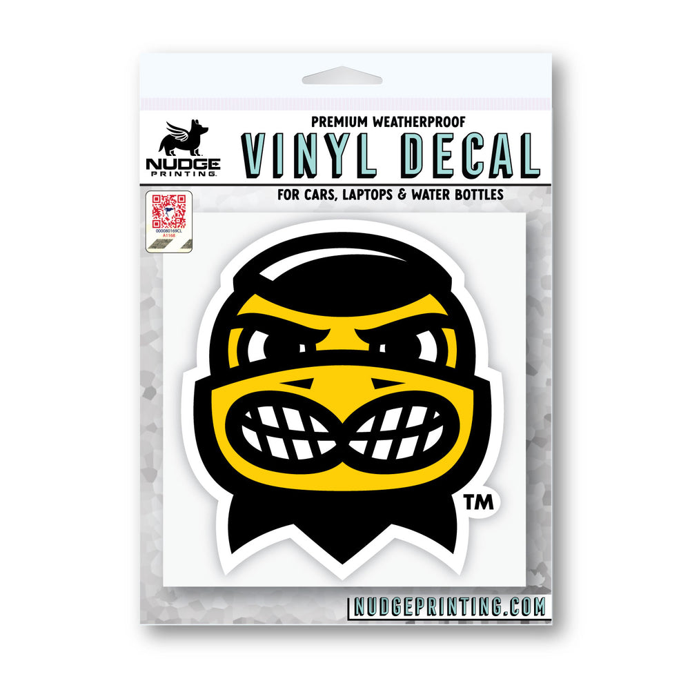 Iowa Herky Face Decal in Packaging from Nudge Printing