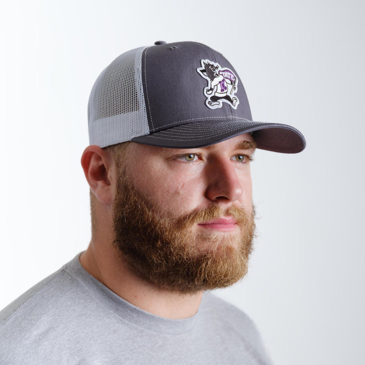 Fighting Willie Kansas State Trucker Hat on Male Model
