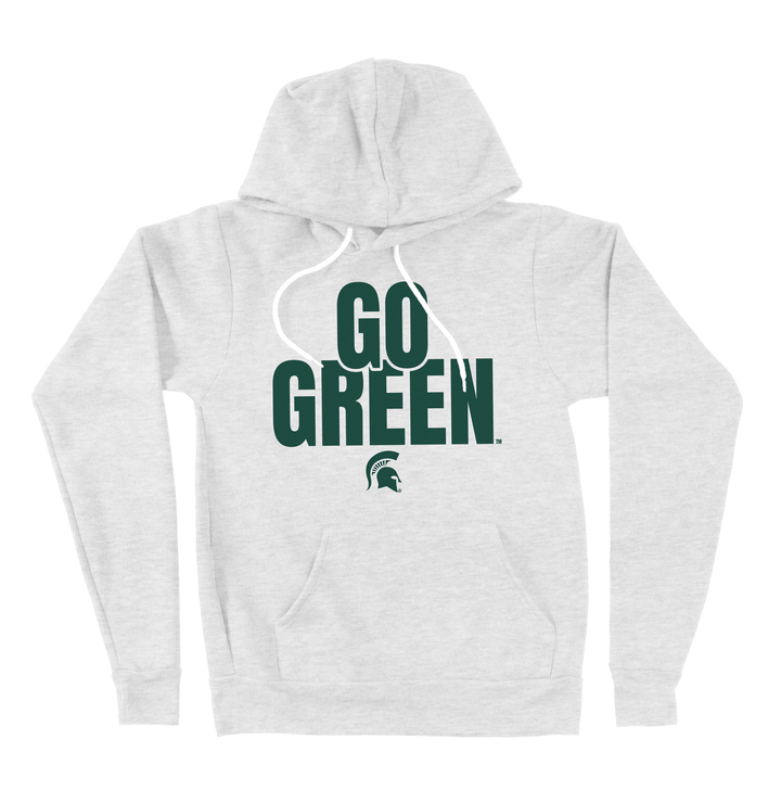 Ash Michigan State Hoodie with Go Green