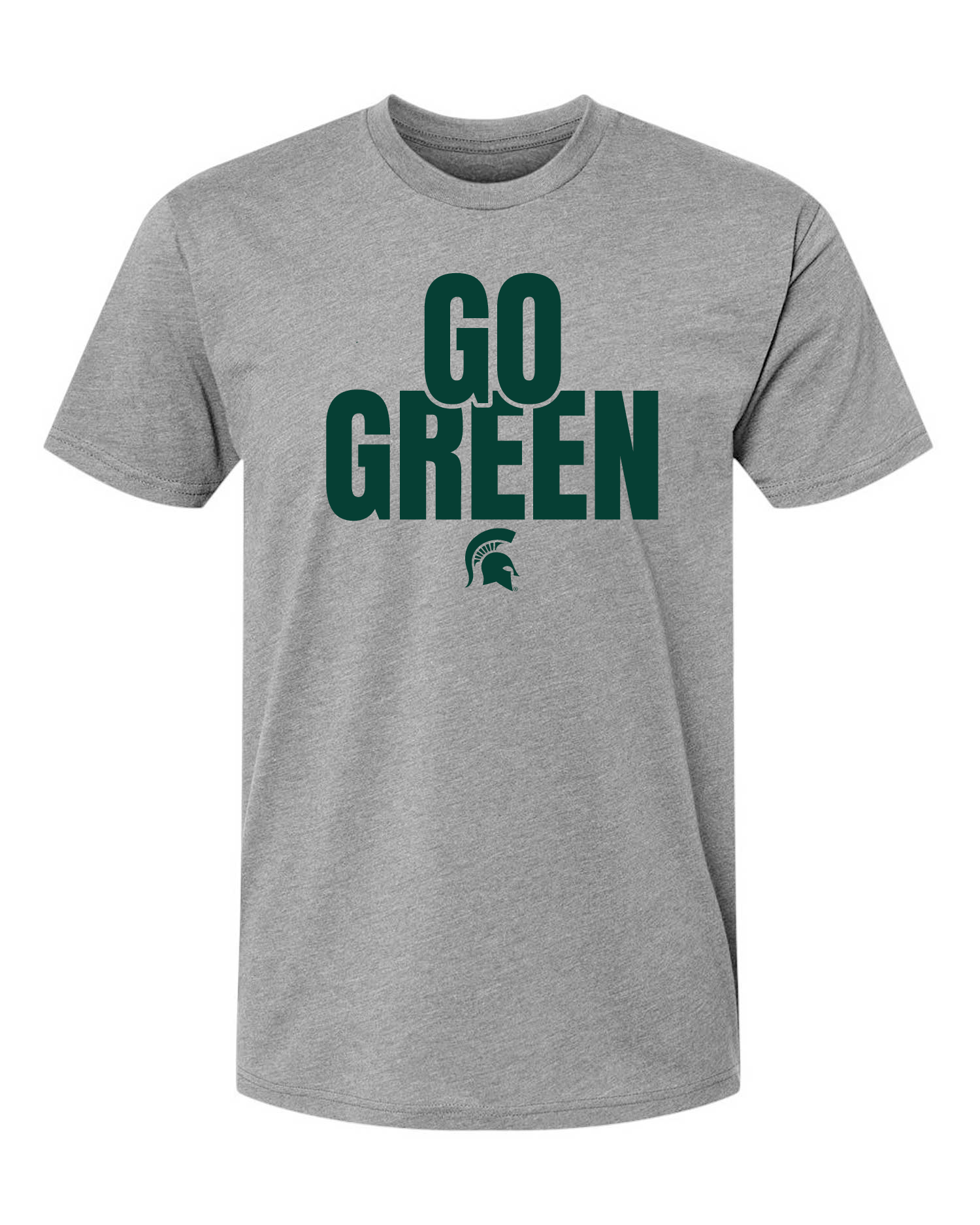 Grey Michigan State Shirt with Go Green – Nudge Printing