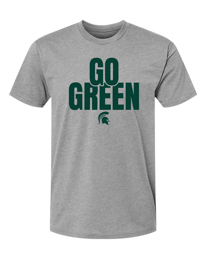 Grey Michigan State Shirt with Go Green