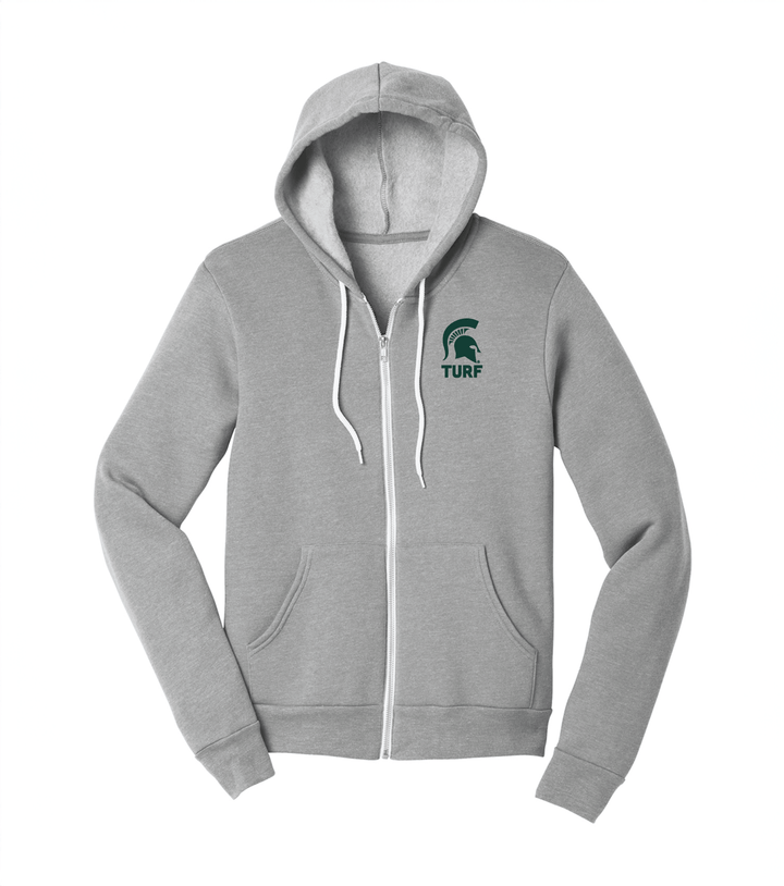MSU Turf | Gray Michigan State Turf Zip Up Sweatshirt (Pre-Order)
