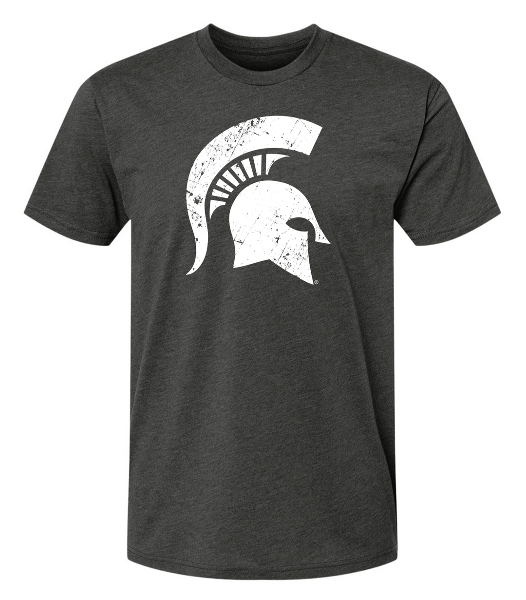 Charcoal Michigan State Spartan Helmet T-Shirt