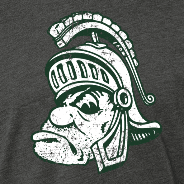 Michigan State University Spartans Vintage Gruff Sparty T-Shirt (Charcoal)