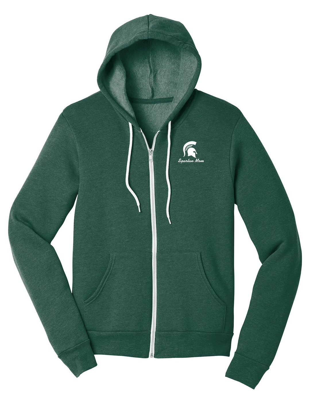Michigan State Spartan Mom Green Zip Up Hoodie