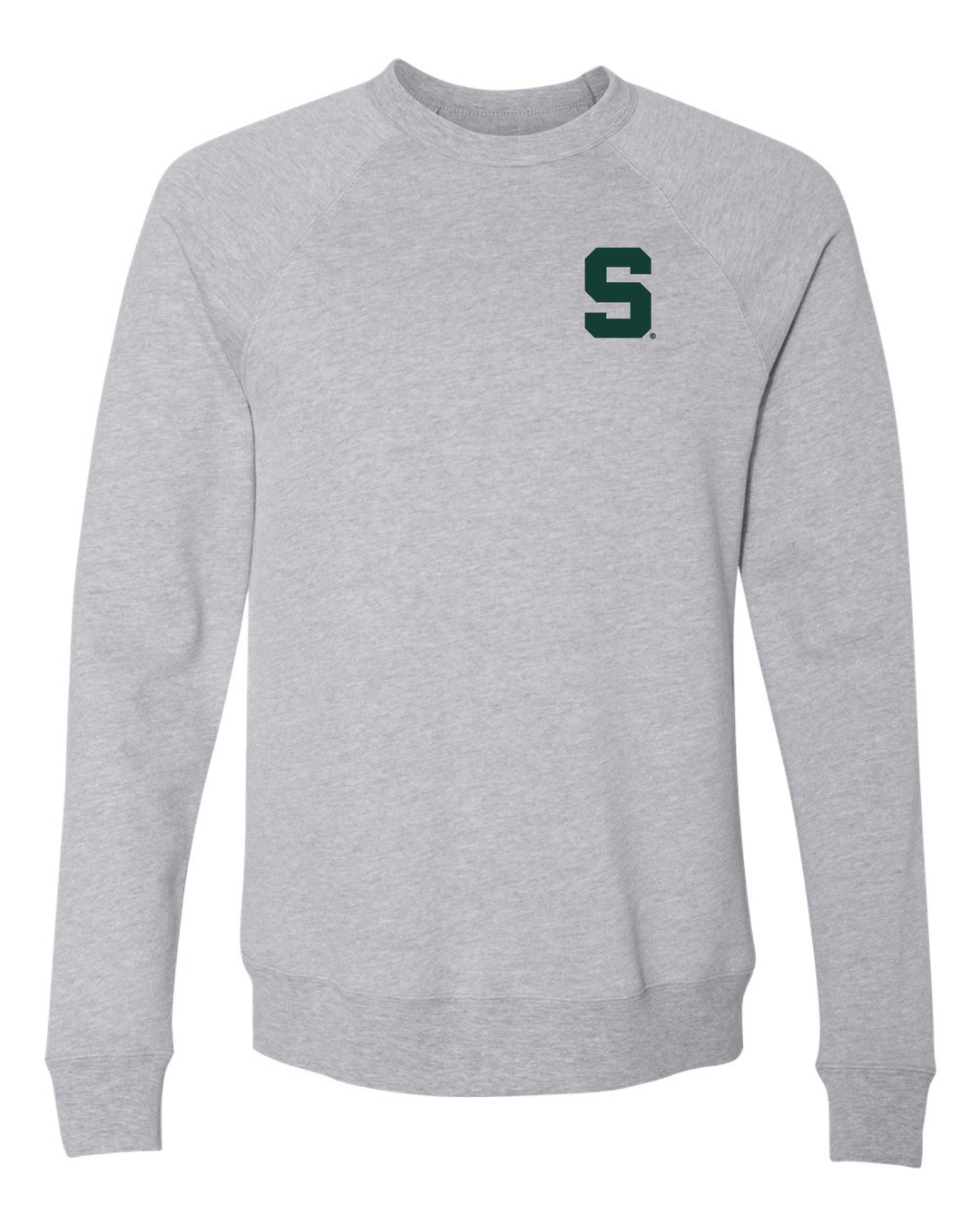 Athletic grey Michigan State Sweatshirt with Block S from Nudge Printing