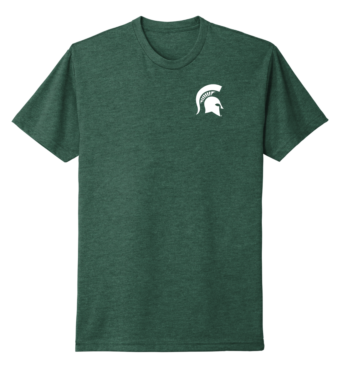 Green MSU T Shirt with Spartan Helmet from Nudge Printing
