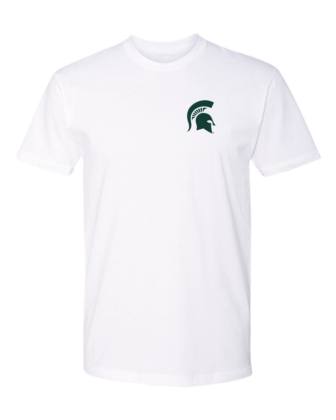 White MSU Spartan Helmet Tee from Nudge Printing