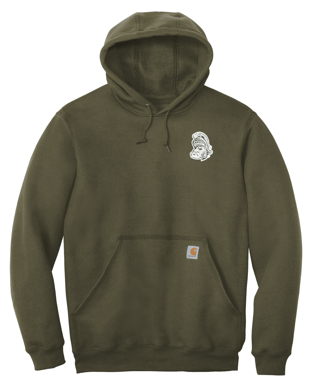 Michigan State Spartans Gruff Sparty Green Carhartt Sweatshirt on White background