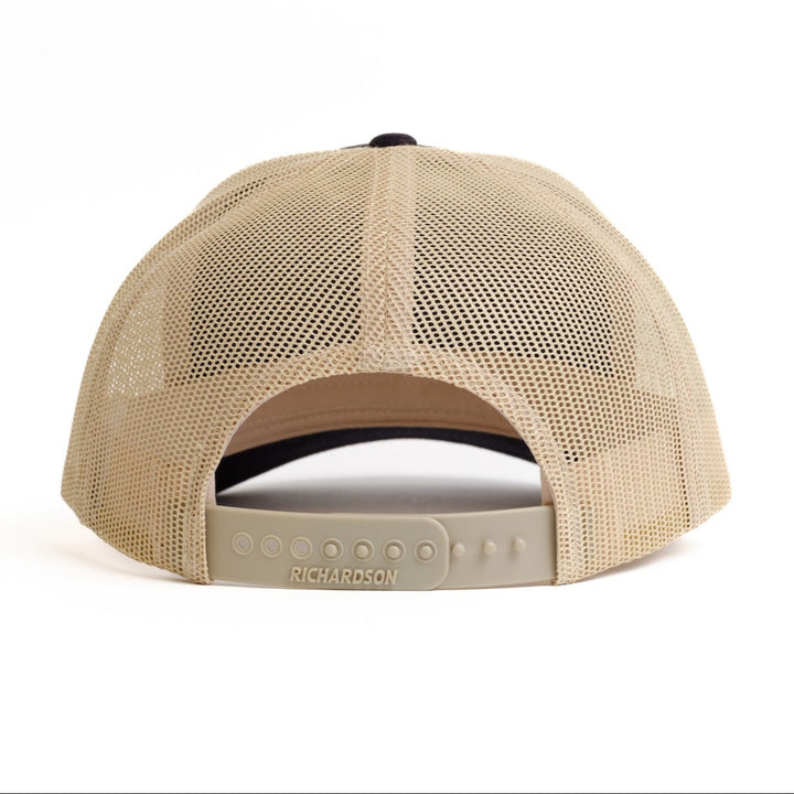 Nudge Printing Gold and Black Trucker Hat Back View