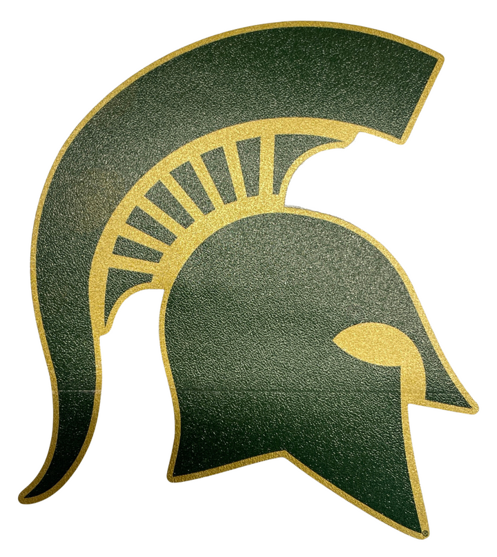 Michigan State Green and Gold Spartan Helmet Car Decal Sticker