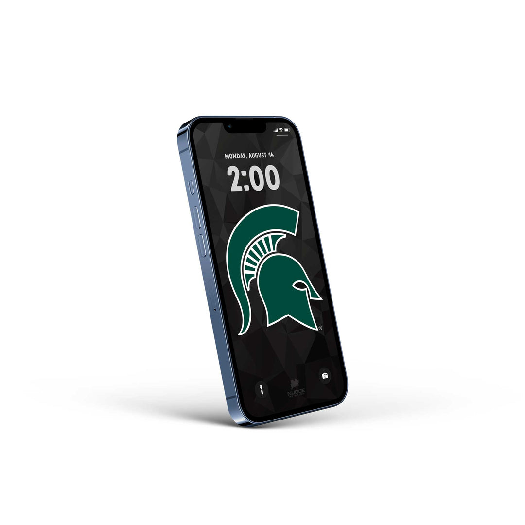 Free Michigan State Spartan Helmet iPhone wallpaper from Nudge Printing