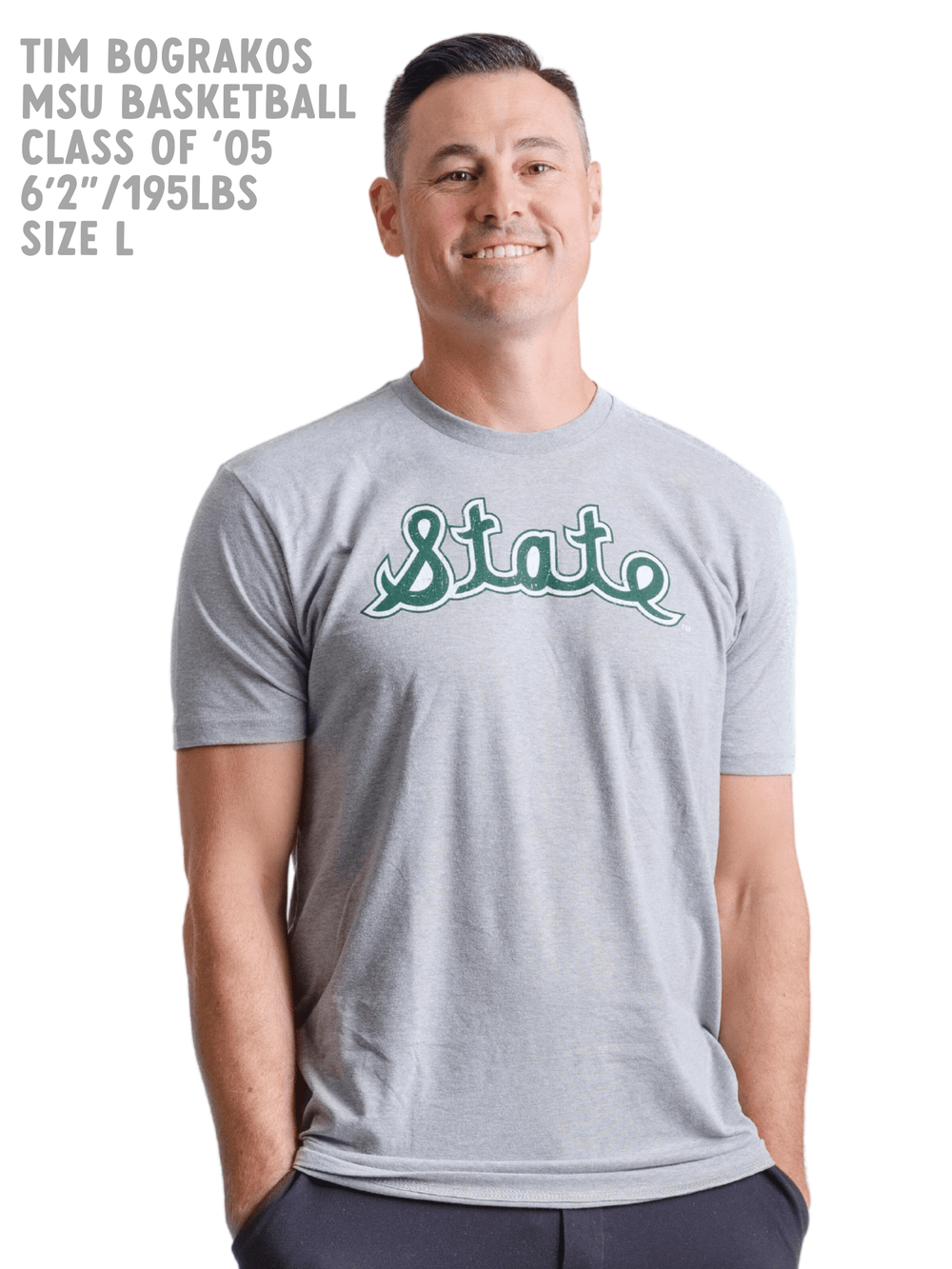 Michigan State University Vintage State Script T-shirt - Nudge Printing