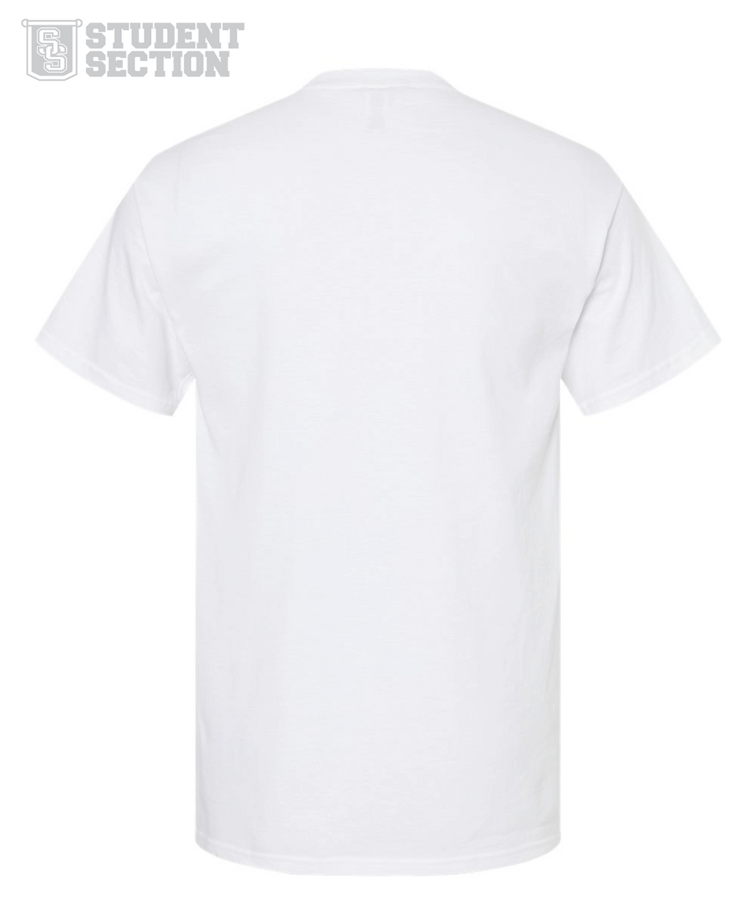Back view of a Michigan State t-shirt and part of the budget friendly program, the Student Section, from Nudge Printing.