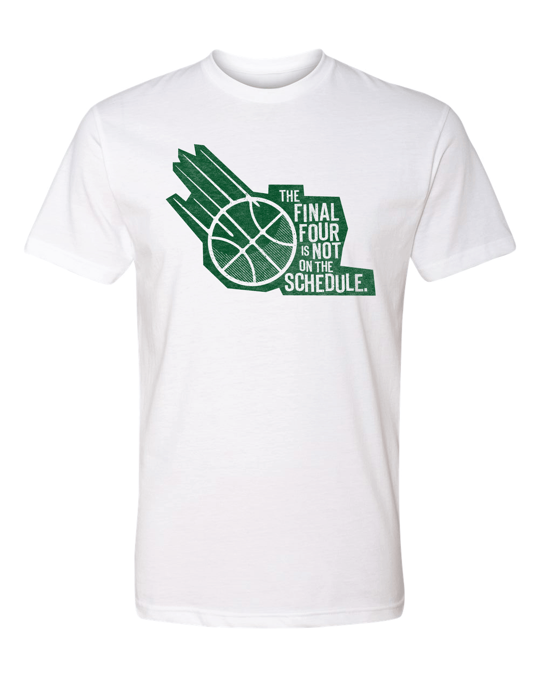 White t-shirt with a green TFFINOTS logo printed across the chest.