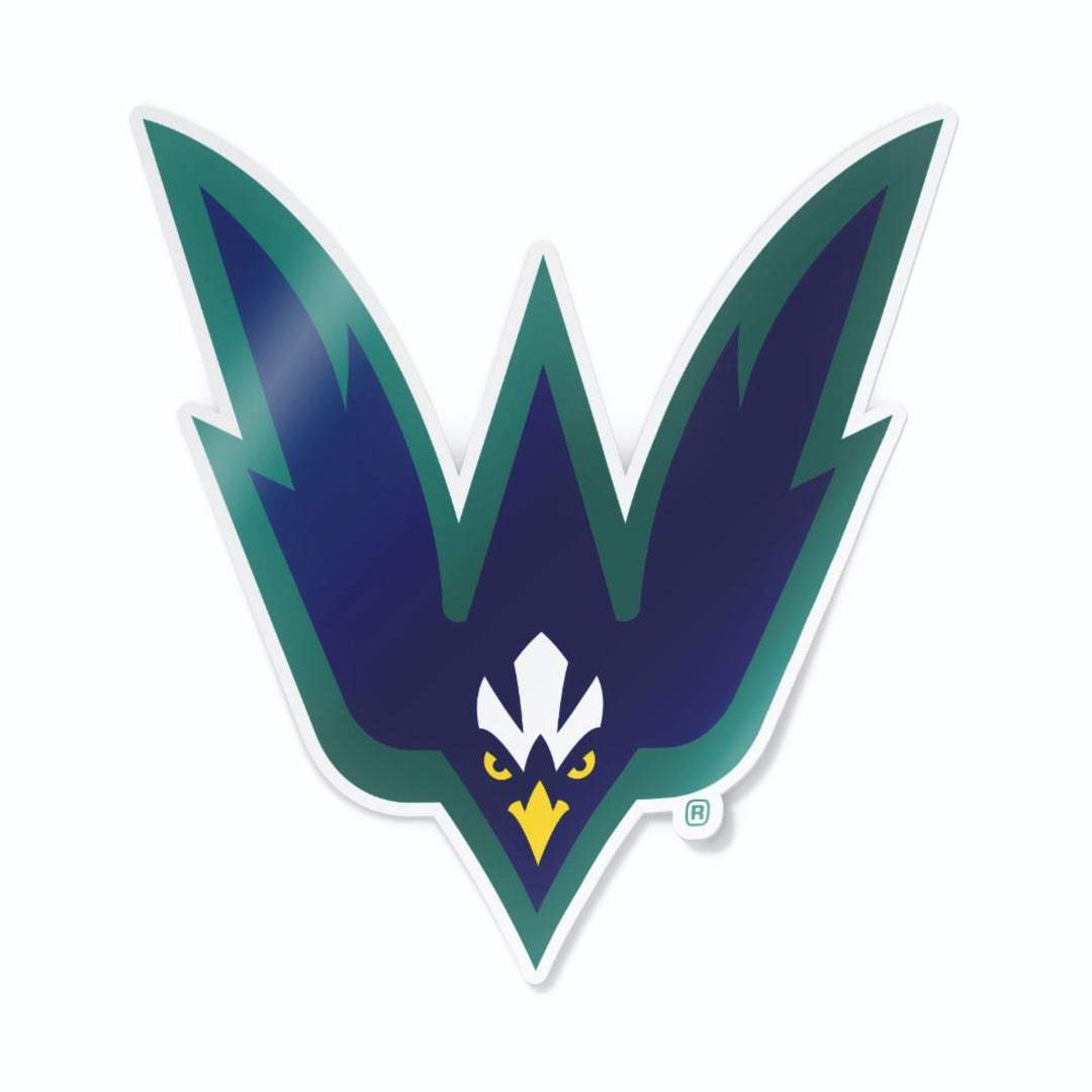 UNC Wilmington Seahawks Sticker Full Sammy C Hawk Teal, Navy, and Gold Vinyl Decal for Cars, Laptops, Water Bottles, and Cornhole Boards