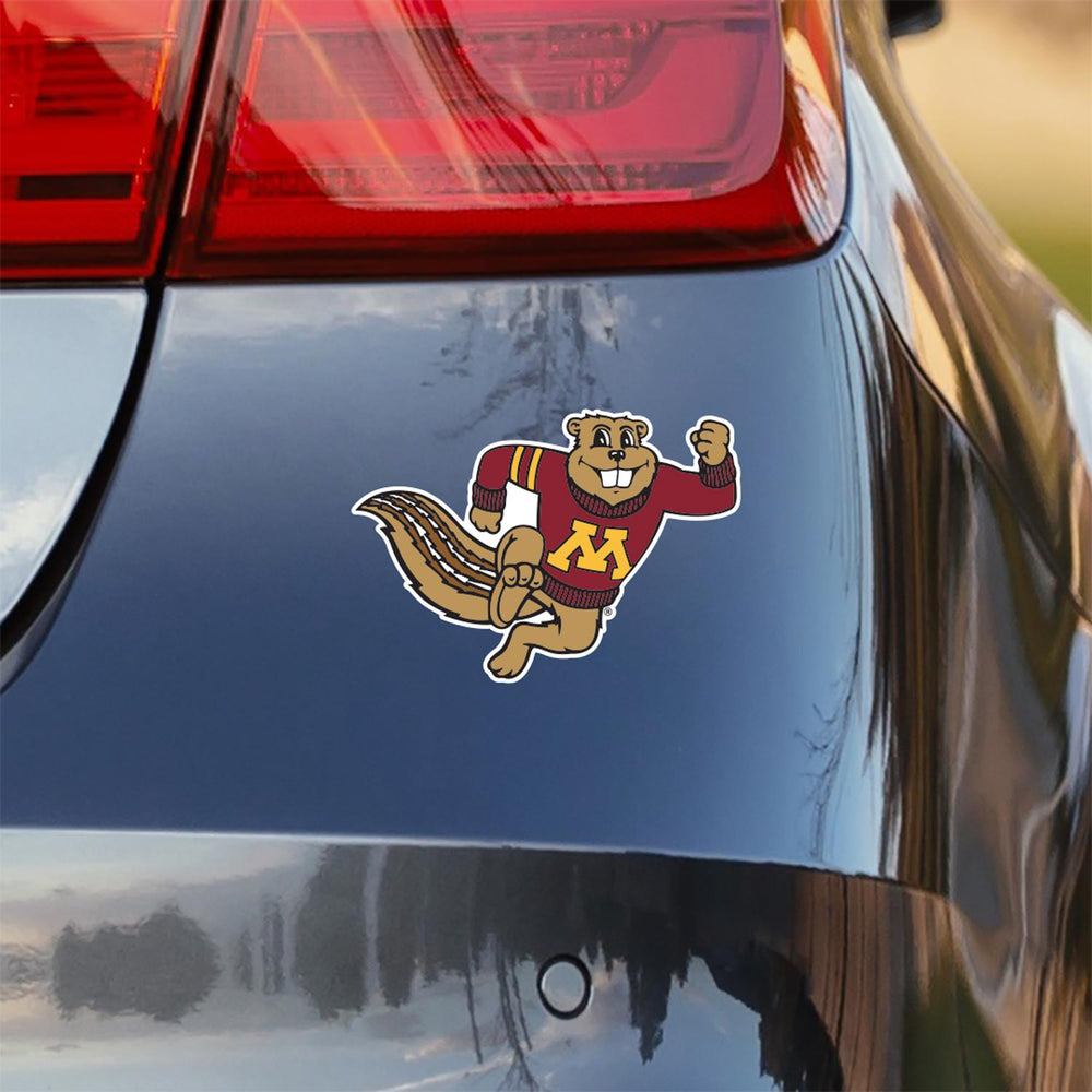 University of Minnesota Gopher Mascot Sticker on Car from Nudge Printing