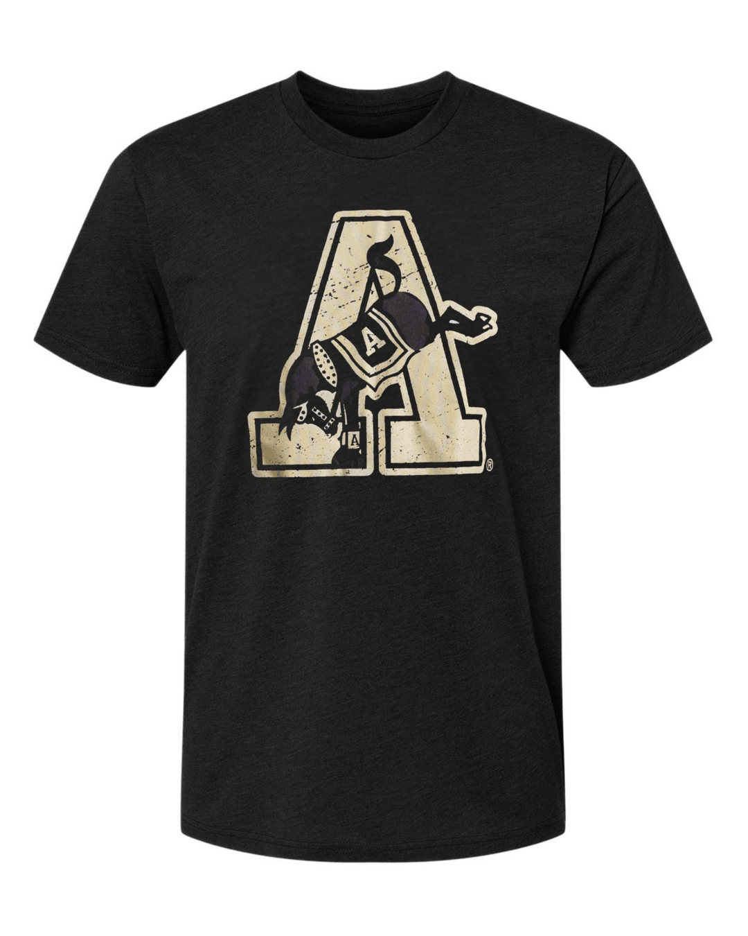 Army West Point Kicking Mule Black Short Sleeve T-shirt Mock up