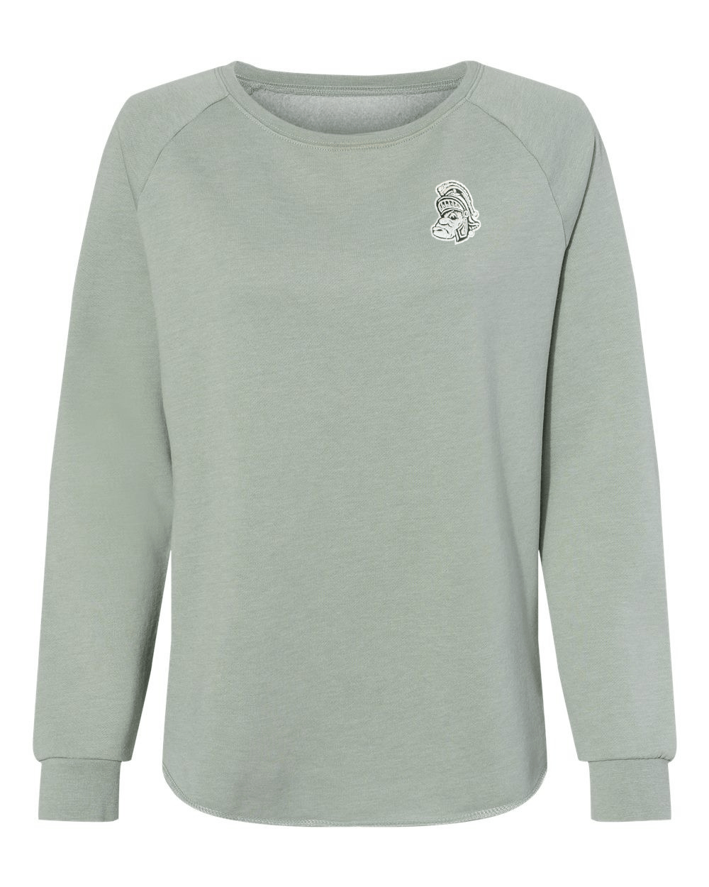 Michigan State Gruff Sparty Womens crewneck sweatshirt Green Mock up