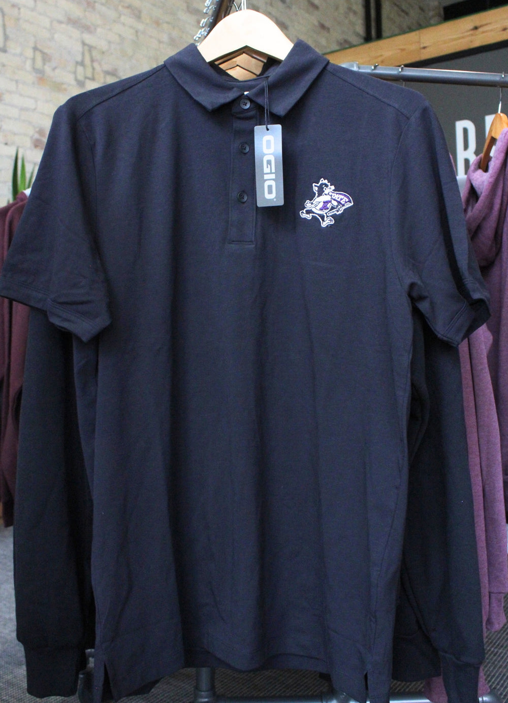 Black Kansas State Polo on OGIO blank