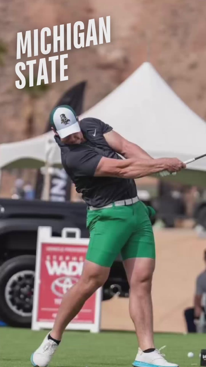 Abbot | White & Green Michigan State Hat with Sword Sparty