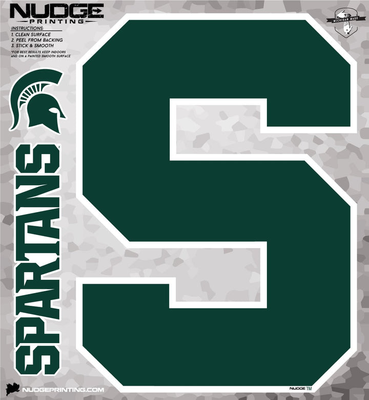 Michigan State Wall Decal MSU Block S - XL Spartans Sticker Set