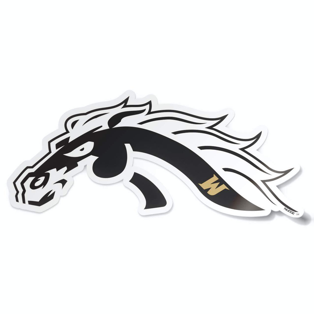 Western Michigan University Broncos Two Color Bronco Mascot Logo Cornhole Decal