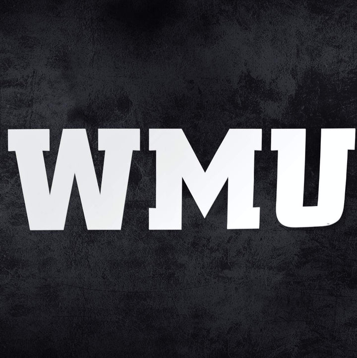 Western Michigan University White Block WMU Car Decal - Nudge Printing