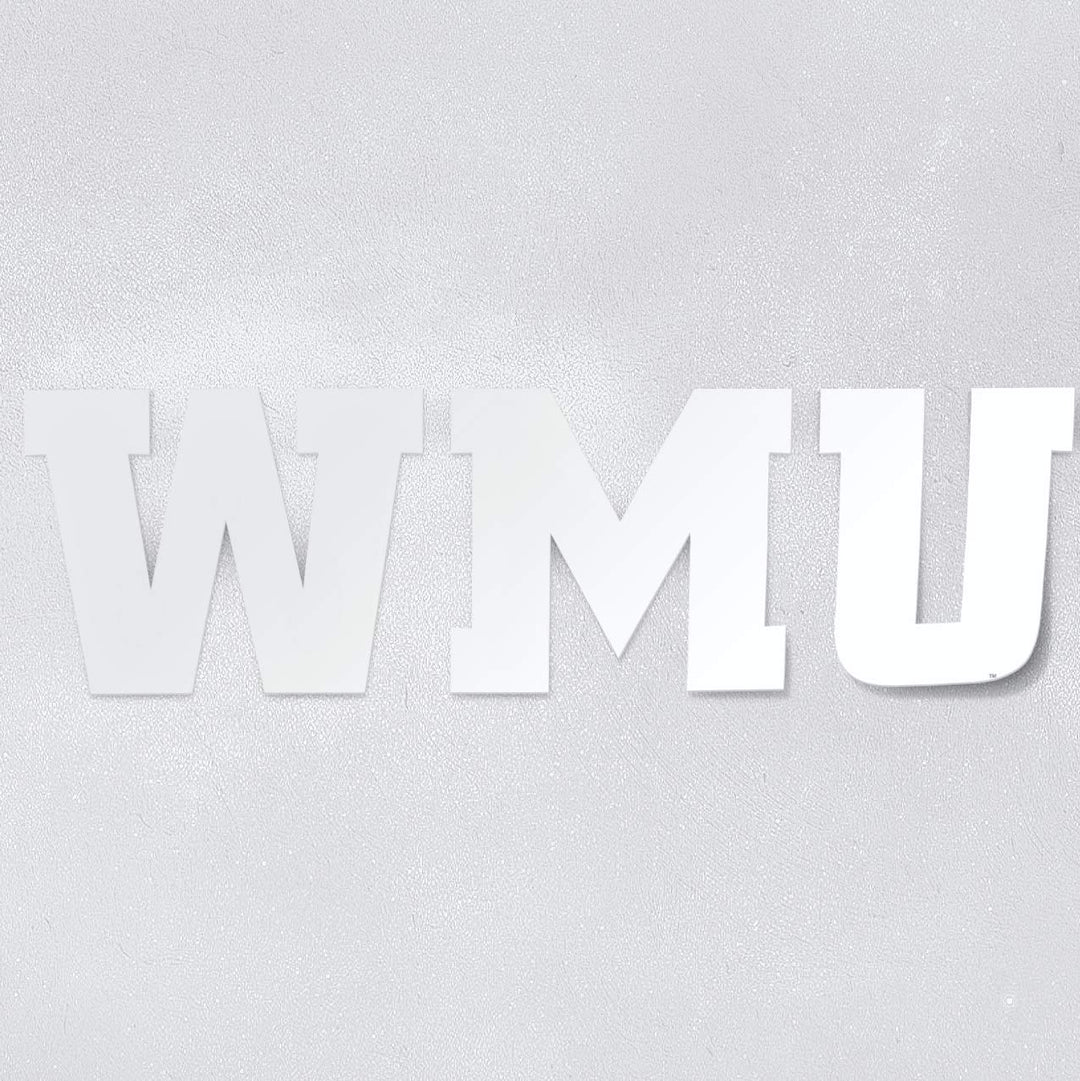 Western Michigan University White Block WMU Car Decal - Nudge Printing