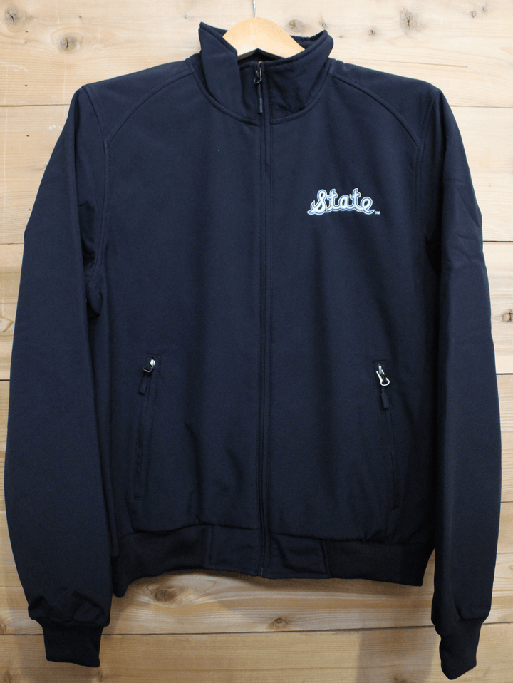 Black Michigan State Bomber Jacket on Hanger