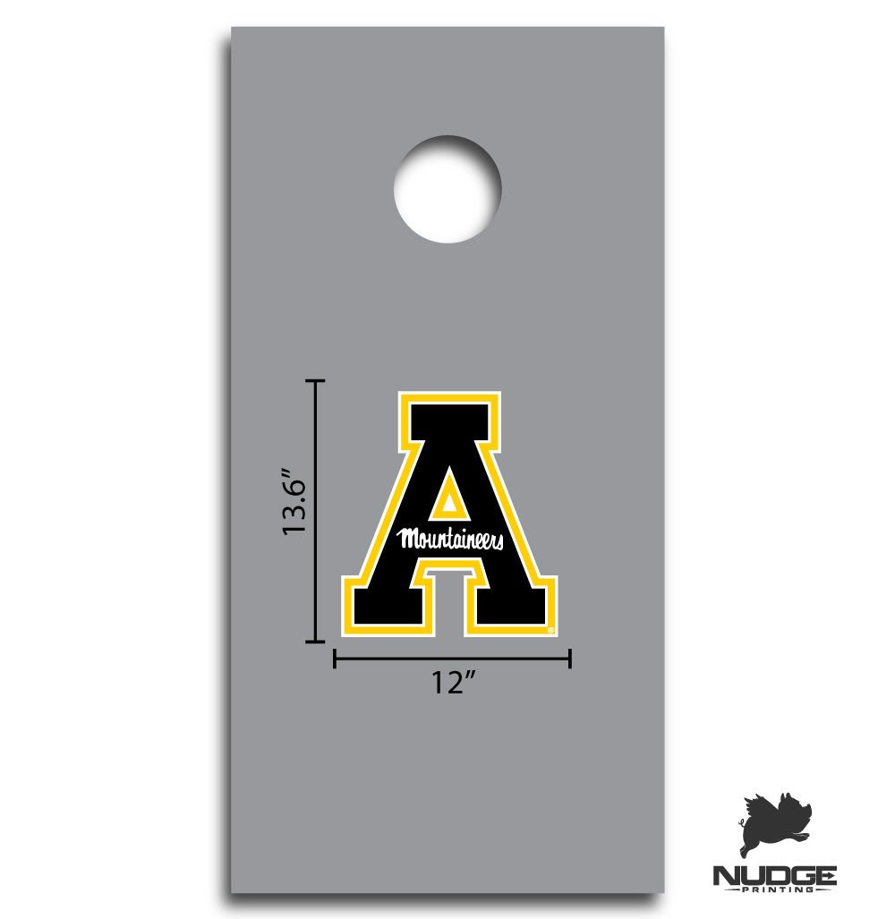 Appalachian State University Mountaineers Block A Primary Logo Cornhole Decal