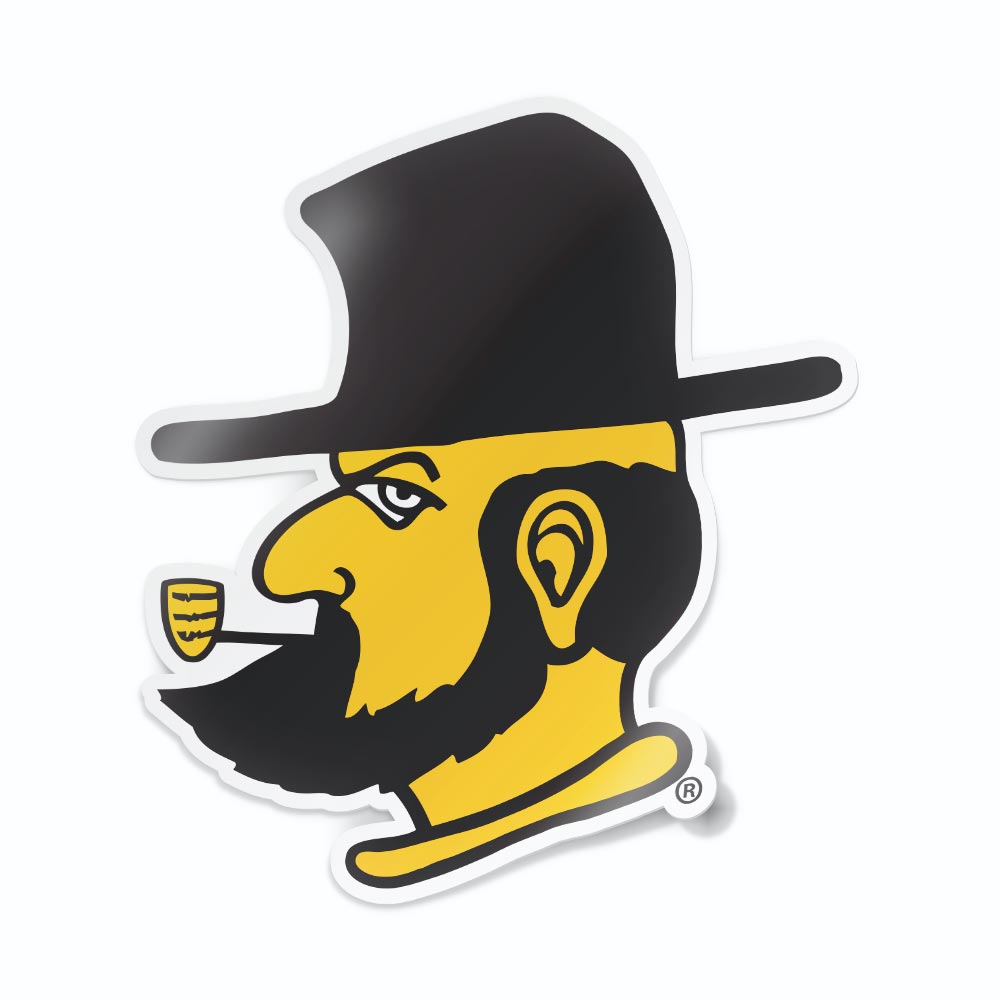 Black, Gold, and White App State Yosef Jumbo Decal