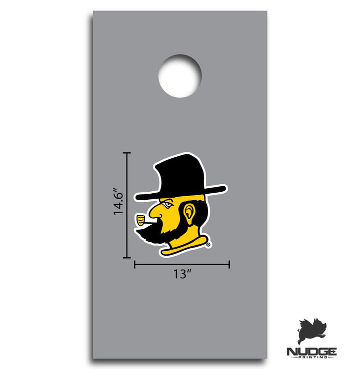 Appalachian State Masoct Yosef Corn Hole Decal for Cornhole Board