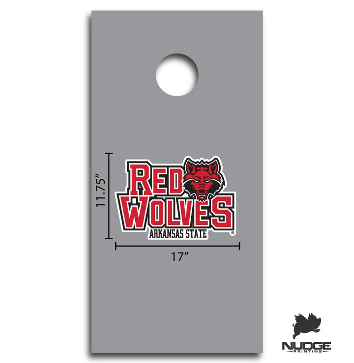 Black, White, and Red Arkansas State "Red Wolves" Logo Dimensions