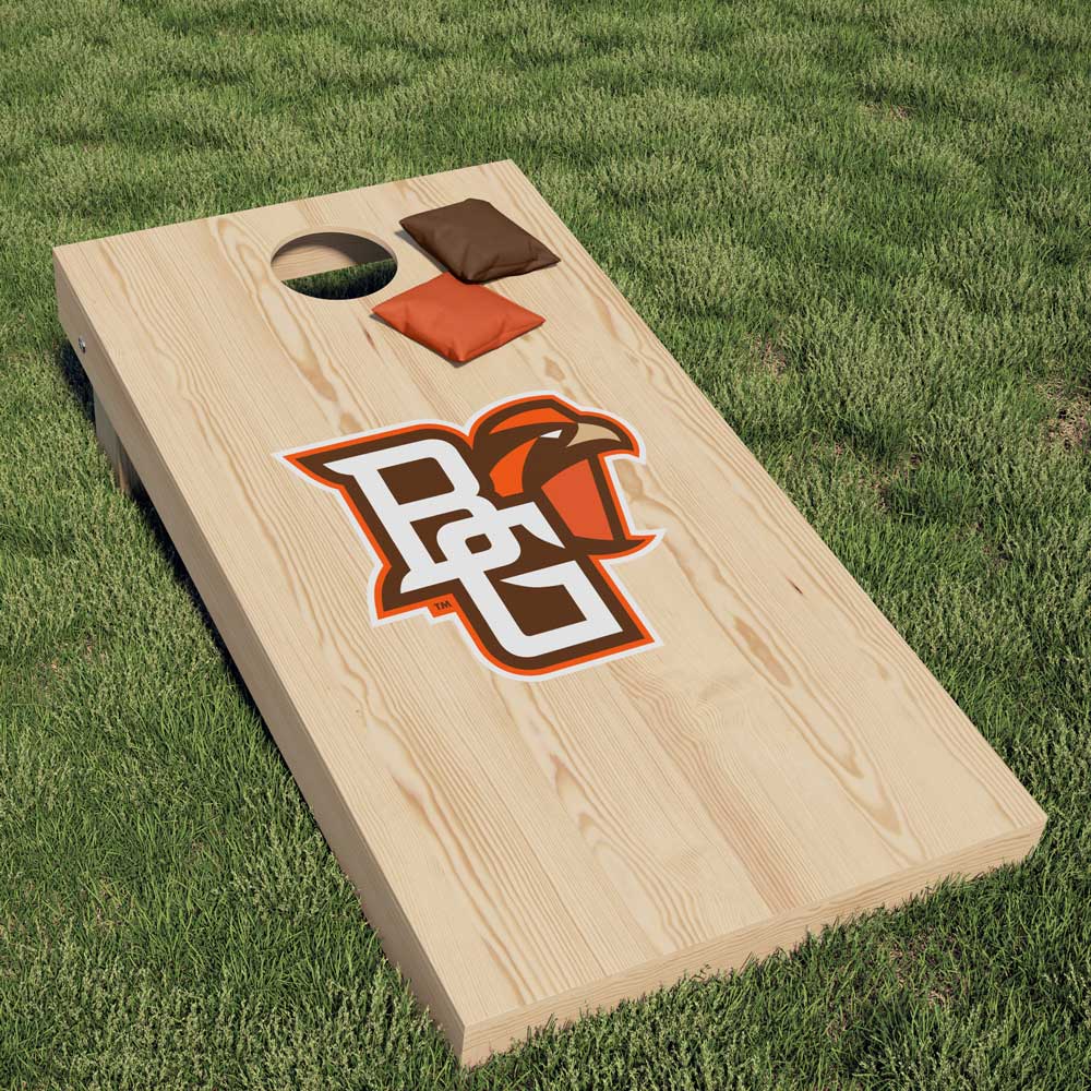 Bowling Green University Interlocking BG & Falcon Logo Cornhole Decal - Nudge Printing