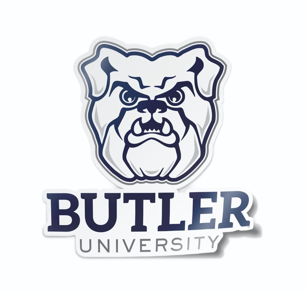 Butler University Bulldog Head with Butler University Wordmark Jumbo Decal